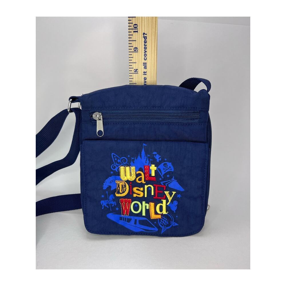 Disney Parks Crossbody Blue Bag Embroidered Purse Disney World Logo